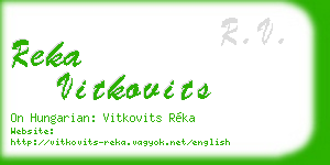 reka vitkovits business card