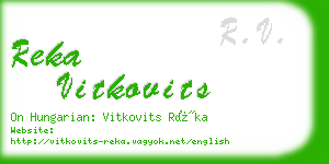 reka vitkovits business card